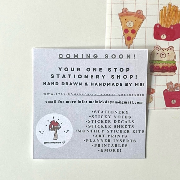 ✨handmade by me✨ glossy kawaii bears fast food sticker sheet for bullet journal - Picture 3 of 8